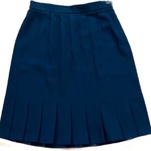 NWT Vintage ACW Design Pleated Navy Color Wool bland Size 8 Made in USA Skirt